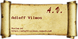 Adleff Vilmos névjegykártya
